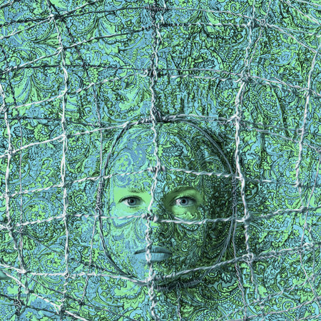 Beautiful fashion woman with color art makeupの写真素材