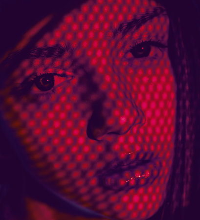 Face art graphic color lightsの写真素材