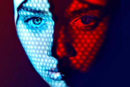 Face art graphic color lightsの写真素材