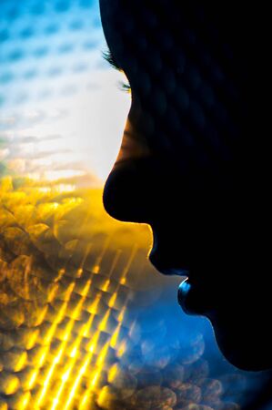 Face art graphic color lightsの写真素材
