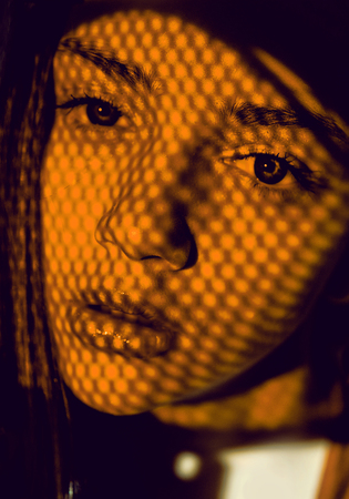 Face art graphic color lightsの写真素材
