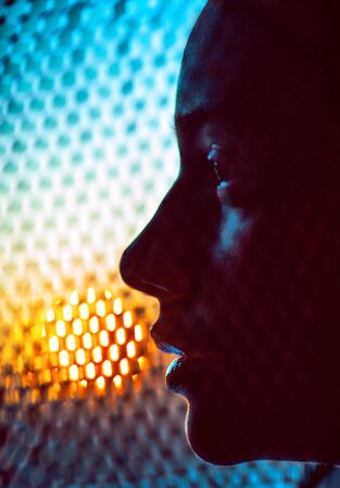 Face art graphic color lightsの写真素材