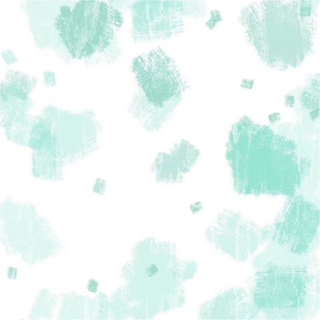 The whole painting is composed of blue-green color blocks, which are messy but not messy, full of...