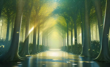 beautiful morning forest