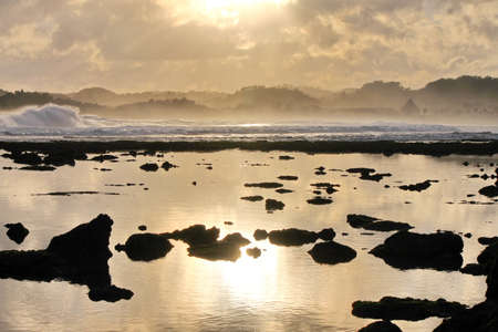 sunset reflectionの写真素材