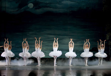 CHENGDU - DEC 24: Swan Lake ballet performed by Russian royal ballet at Jinsha theater December 24,...