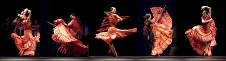 CHENGDU - DEC 28: The Ballet Troupe of Spanish Rafael Aguilar(Ballet Teatro Espanol de Rafael Aguilar) perform the best Flamenco Dance Drama のeditorial素材