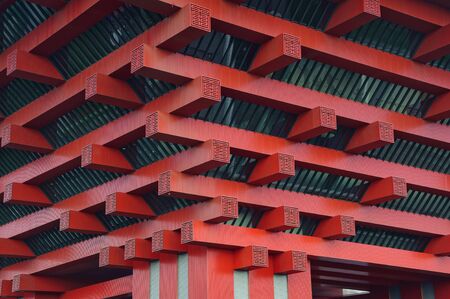 a characteristic grandeur part detail of a chinese architectureの写真素材