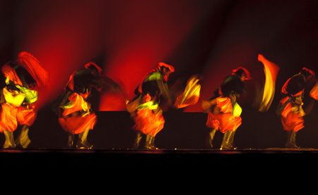 CHENGDU - DEC 11: Group dance Guozhuang Soul performed by Ganzi of Sichuan Song And Dance Troupe at...