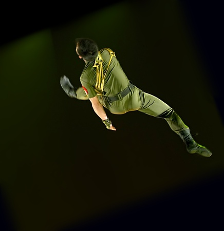 CHENGDU - DEC 20: Group dance "Compete" performed by Fighting art Troupe at JINCHENG theater in the 7th national dance competition of china on DEC 20,2007 in Chengdu, China.のeditorial素材