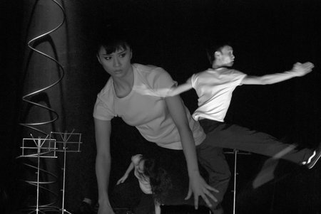 CHENGDU - Apr 8: hip-hop dance solo performed by french modern dance troupe at ShengGe theater on...