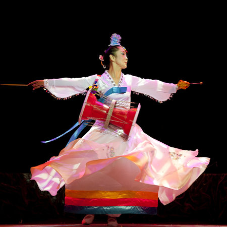 CHENGDU - SEP 28: Korean ethnic dance in the 6th Sichuan minority nationality culture festival at...