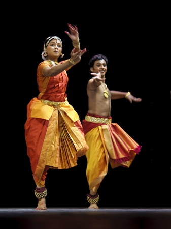 Indian folk dance "Tillana" performed by Kalakshetra dance institute of India at JINCHENG theater during the festival of India in china.OCT 24,2010 in Chengdu, China.のeditorial素材