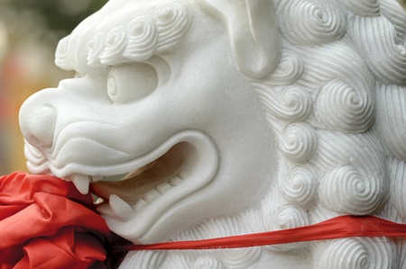 chinese traditional totem:lion sculptureの写真素材