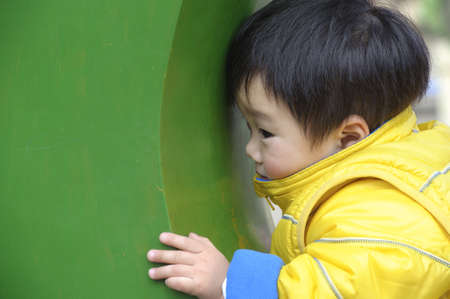 playing babyの写真素材