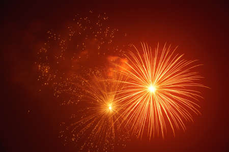 brightly colorful festive fireworksの写真素材