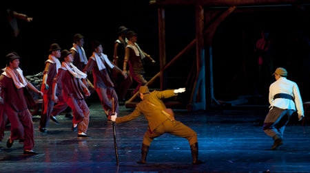 CHENGDU - Nov 18: the famous chinese dance drama Railway Guerrillas performed by ZongZheng dance...
