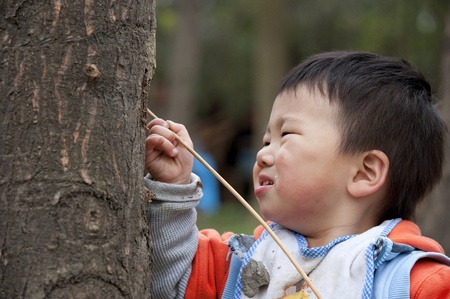 playing babyの写真素材