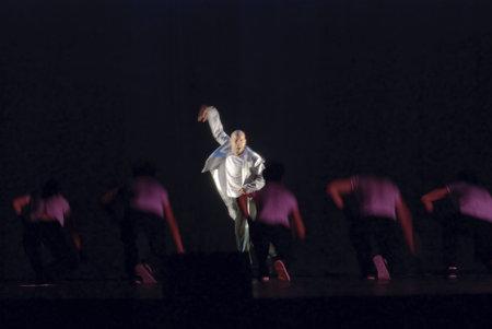 CHENGDU,CHINA - APR 8: hip-hop dance SOLO performed by french modern dance troupe at ShengGe theater...
