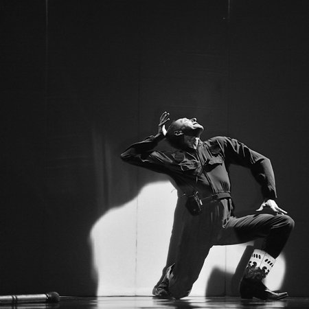 CHENGDU - APR 20: Frence modern dancer performs Dance contemporary on stage at at JINSHA theater on...