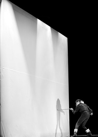 CHENGDU - APR 20: Frence modern dancer performs Dance contemporary on stage at at JINSHA theater on Apr 20, 2011 in Chengdu, China.The dancer is the famous France modern hoofer Dominique Boivin.のeditorial素材