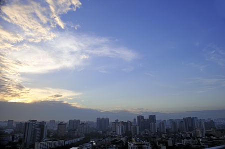 clouds and sky at sunsetの写真素材