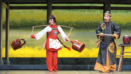 CHENGDU - JUN 7: Chinese Yue opera performer make a show on stage to compete for awards in 25th Chinese Drama Plum Blossom Award competition at Shengge theater.Jun 7, 2011 in Chengdu, China.
Chinese Drama Plum Blossom Award is the highest theatrical awardのeditorial素材