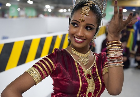 CHENGDU - MAY 29: Sri Lankan traditional dancer performs in the 3rd International Festival of the Intangible Cultural Heritage.May 29, 20011 in Chengdu, China.のeditorial素材