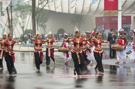 CHENGDU - MAY 29: Sri Lankan traditional dancers perform in the 3rd International Festival of the Intangible Cultural Heritage.May 29, 20011 in Chengdu, China.のeditorial素材