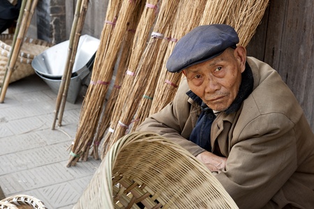 man and traditional hand toolsの写真素材