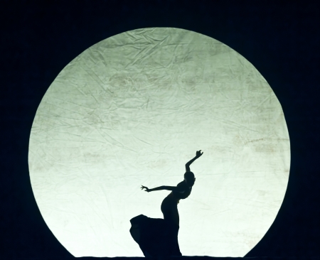 graceful dancer silhouetteの写真素材