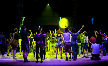 CHENGDU - Jun 21: Big Love! crowd on live music concert on June 21, 2012 in Chengdu, China.