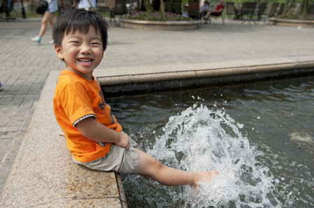 playing kidの写真素材