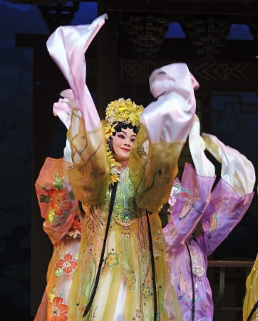 CHENGDU - JUN 3: chinese Cantonese opera performer make a show on stage to compete for awards in 25th Chinese Drama Plum Blossom Award competition at Jinsha theater.Jun 3, 2011 in Chengdu, China.
Chinese Drama Plum Blossom Award is the highest theatrical のeditorial素材