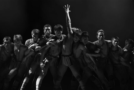 CHENGDU - DEC 10: modern Group dance show performed by Zhejiang Song and Dance Theater at JINCHENG...