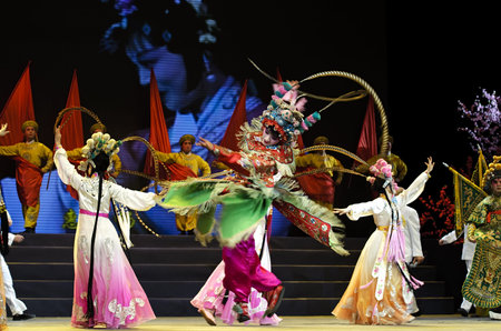 CHENGDU - Jun 10: chinese opera actress perform on stage at Jincheng theater.Jun 10, 2011 in...