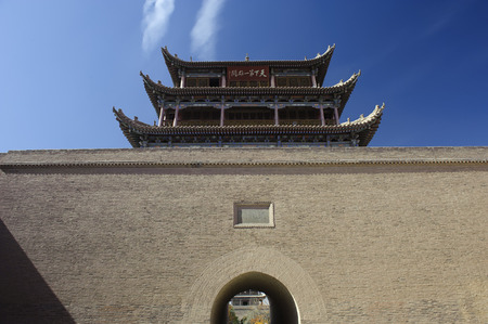 Jiayuguan Pass Tower in GanSu,Chinaのeditorial素材