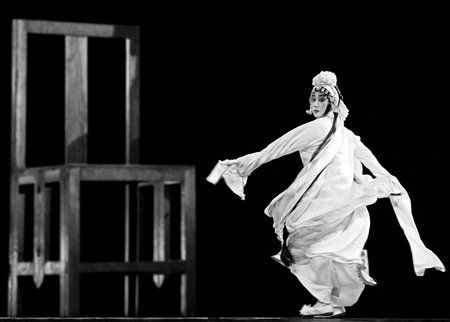CHENGDU - SEPT 29: chinese famous opera artist Tian Mansha performs Concept opera Sigh on stage at...