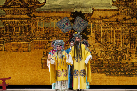 CHENGDU - NOV 25: chinese traditional opera actors perform on stage at Jiaozi theater.のeditorial素材