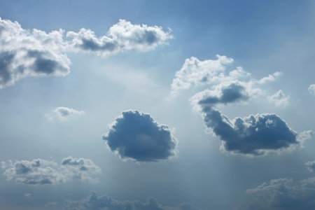 Heaven. Cloudscape of various light intensity cloudsの写真素材