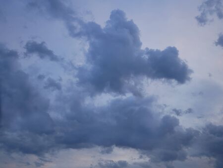 Bluish dramatic cloudscape before storm in Septemberの写真素材