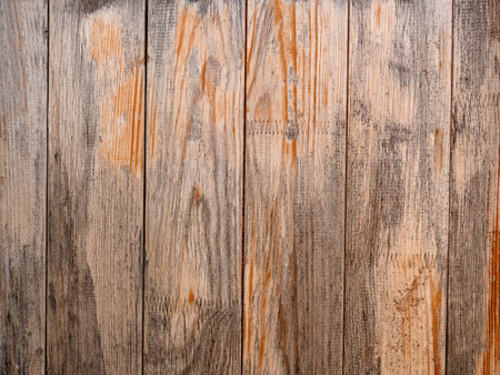 Old wooden aged weathered parallel vertical planks as backgroundの写真素材