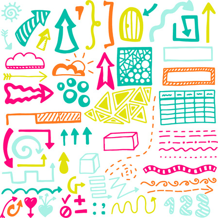 Hand drawn vector elements set. Vector illustration.のイラスト素材