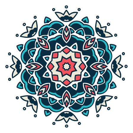 Round hand drown pattern. Colorful vector illustration.のイラスト素材