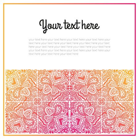 Card with patterns. Depict flowers and leaves.のイラスト素材