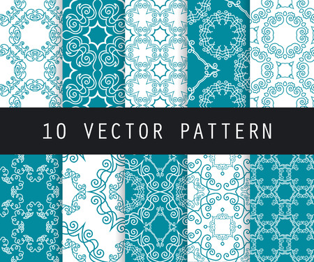 Abstract seamless backgrounds. Vector illustrations for paper or scrap booking. Seamless pattern collection.のイラスト素材