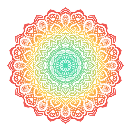 Vector mandala ornament. Round floral pattern. Hand drawn decorative element.のイラスト素材