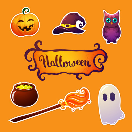 Halloween elements collection. Vector art illustration setのイラスト素材