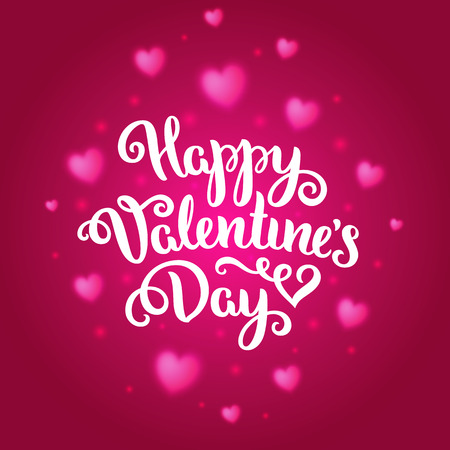 Happy Valentines Day card. Romantic vector background with hearts. Romantic illustration.のイラスト素材