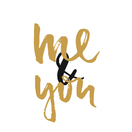 Vector hand drawn lettering poster. Vintage typography card. Romantic text.のイラスト素材